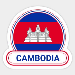 Cambodia Country Badge - Cambodia Flag Sticker